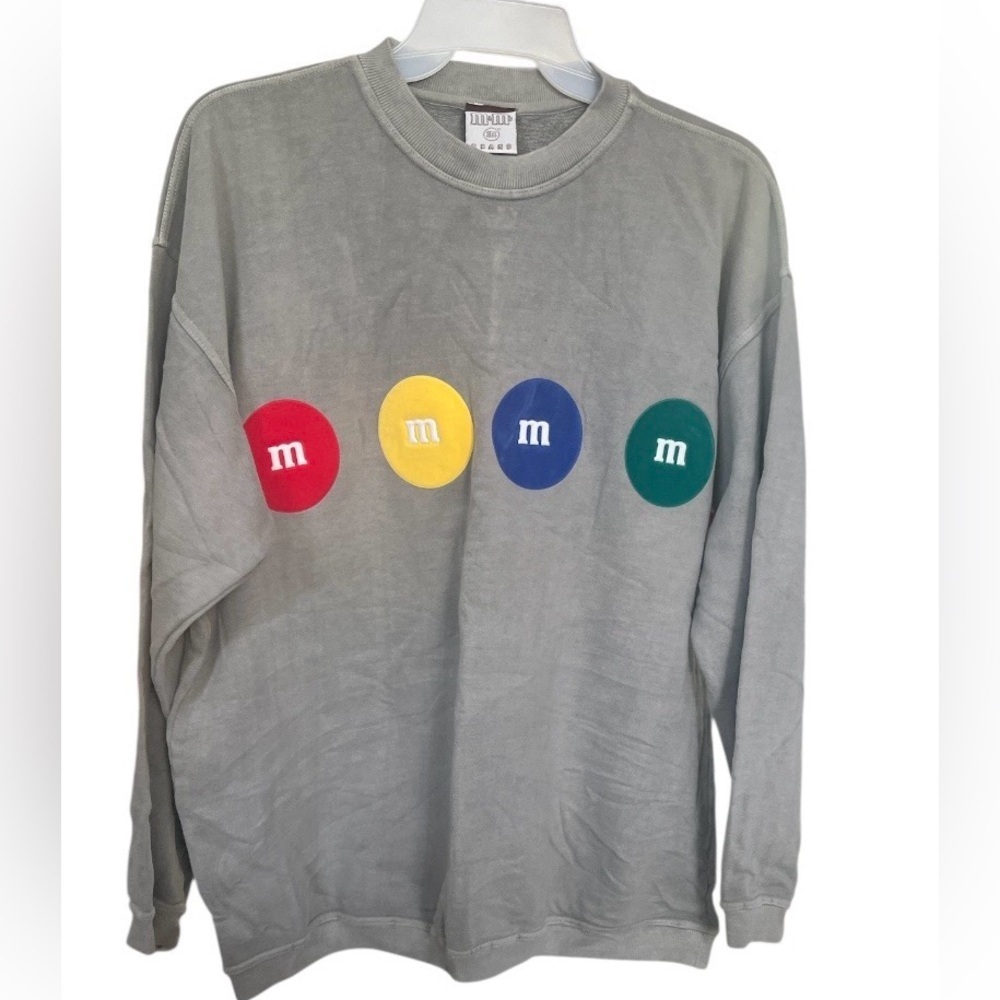 NWT -M&M'S Vintage 90s Gray Sweatshirt with Colorful Logo